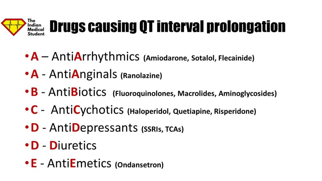 Mnemonic for drugs causing QT prolongation